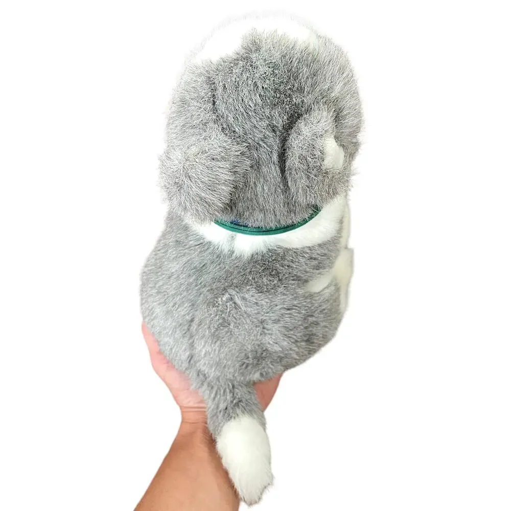 Vintage Ty Husky Puppy Dog Plush Sitting White Gray Stuffed Toy Blue Eyes Dakota